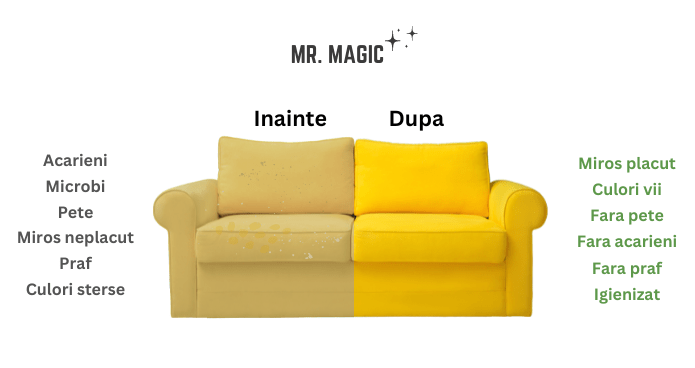inainte si dupa curatare canapea