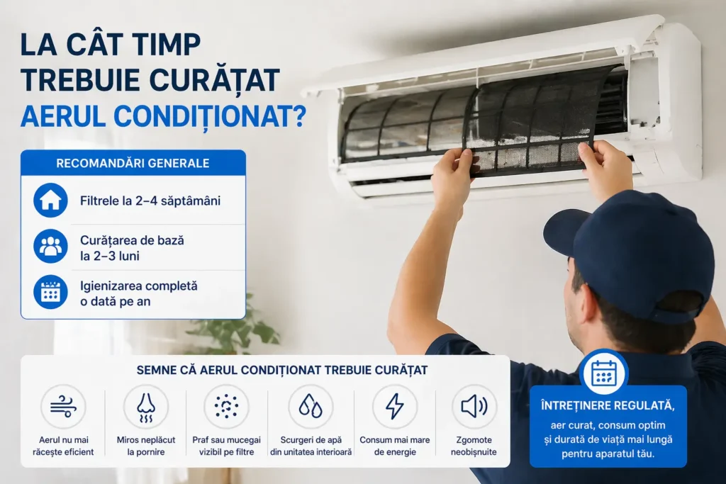 filtru de aer conditionat murdar comparat cu filtru curat dupa igienizare